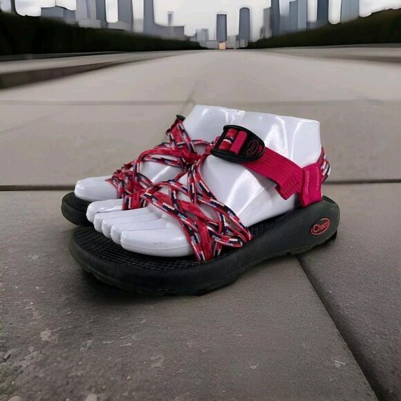 Chaco Women's ZX3 Multi Strap sandals US 7 Pink Hiking shoes Toe loop - Picture 1 of 10